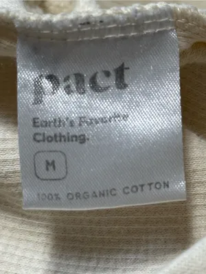 Pact Women’s Size M Cream Ivory Waffle Thermal Knit Wide Leg Pants thumbnail 5