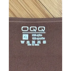 OQQ Women's Brown Short Sleeve One-Piece Bodysuit Moderate Compression Size XL. thumbnail 2