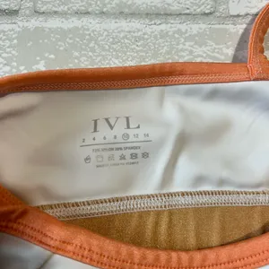 Women's White and Tan Sports Bra thumbnail 3