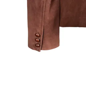 Lilly Pulitzer vintage brown fully lined button down lamb suede blazer small thumbnail 6