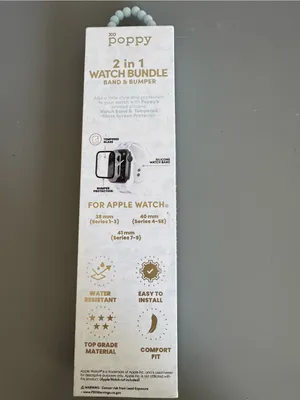XO Poppy 2-in-1 Apple Watch Band & Bumper - White with Blue Toile Print thumbnail 2