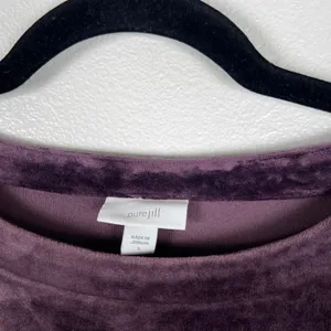 J Jill Women's Velvet 3/4 Sleeve Top‎ Purple Sz L thumbnail 2