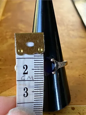 Genuine Blue Sapphire Blue Diamond Ring Size 9 thumbnail 10