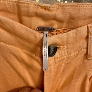Free People Addy Wide Leg Chino Pants Pastel Light Orange Size 4 NWOT thumbnail 4
