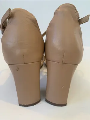 Naturalizer Tiff Ankle Strap Heels Tan Beige Leather Open Toe Sandal Size 8.5 thumbnail 9