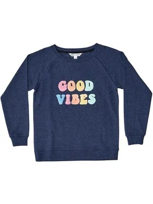 Wildfox Good Vibes pastel rainbow textured loop knit statement sweatshirt size S thumbnail 5