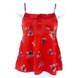 American Eagle Y2K Babydoll Top Sz XS Coquette Satin Festival Smocked Cottage thumbnail 2
