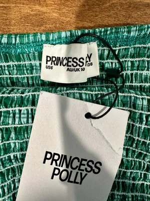 Princess Polly Porschia Strapless Mini Dress Green Check Size 6 NWT thumbnail 4