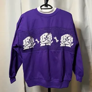 Vintage Purple and White Metallic Labrador Dog Sweater Medium thumbnail 1