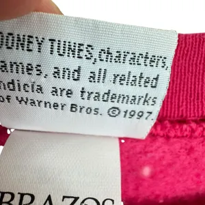 Looney Tunes Vtg 1997 Cotton Blend Pink Crew Neck Tweety Bird Sweatshirt 14W 16W thumbnail 7