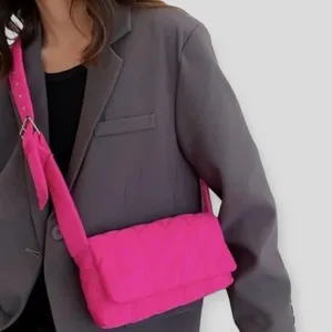 Pink Quilted Crossbody Puffer Shoulder Bag Handbag Nwt thumbnail 7