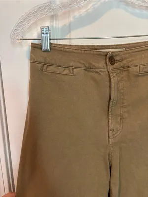 Madewell Curvy Emmett Wide-Leg Crop Pant: Welt Pocket Edition Drill Khaki thumbnail 9