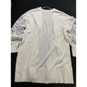 Torrid White Lace Sleeve Open Front Cardigan Plus Size 3 3X Longline Sweater thumbnail 5
