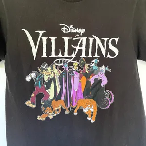 Disney Villians black‎ short sleeved shirt cotton women's size small basic top thumbnail 2