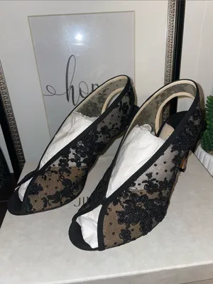 Jimmy Choo Shar 85 Black Floral Lace Peep-Toe Heels Size US 9 / EU 39 MSRP $1200 thumbnail 5