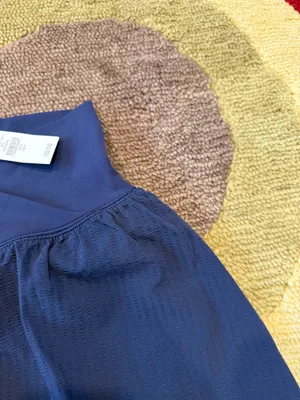 NWT Offline by Aerie Real Me High Rise Crossover Waistband Navy Blue Shorts S thumbnail 2