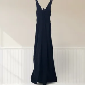 Anthropologie Sancia Oda Satin Jumpsuit in Midnight Navy Blue Size Small thumbnail 8