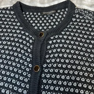 Banana‎ Republic Womens Size Small Metallic Textured Knit Cardigan Sweater Black thumbnail 6