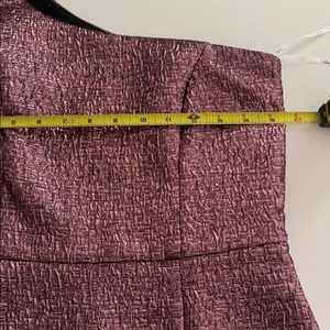 Lulus Modern Dream Pink Metallic Jacquard One-Shoulder Mini Dress EUC thumbnail 6