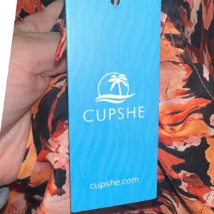 Cupshe Floral Mini Dress Large NWT Long Sleeve Smocked Waist Boho Dress‎ thumbnail 6