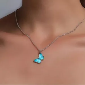 3/$30 🤍 Butterfly Charm Necklace Silver thumbnail 1