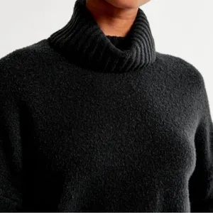 Abercrombie & Fitch Black Turtleneck Sweater Size Medium Wedge thumbnail 4