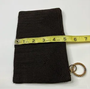 Brown Beaded Elegant Zip Clutch thumbnail 8