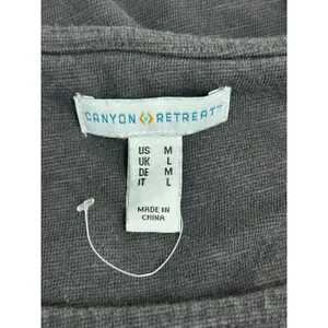 Canyon Retreat dark grey linen blend midi dress medium modest thumbnail 4