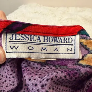 Jessica Howard Woman Vintage Elephant Sunflower Art to Wear Shoulder Pads SZ 20 thumbnail 3