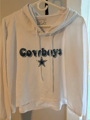 Cowboys crop hoodie sz M thumbnail 1