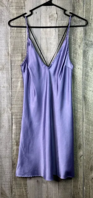 Victoria’s Secret XS Purple Satin Nightie Cami Slip Dress w/ Adjustable Straps thumbnail 1
