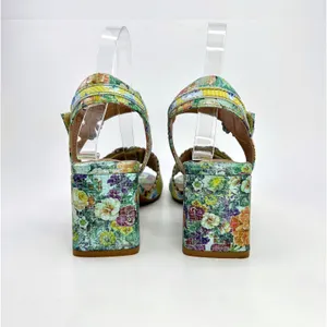 L'Artiste Spring Step Voguesh Floral Leather Block Heel Sandals 39 US 8.5 Boho thumbnail 9