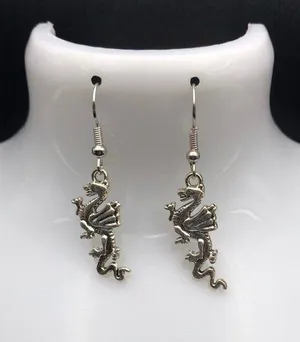 Handmade Silver Dragon Earrings thumbnail 2