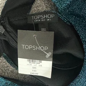 NWT Topshop Dress Womens 2 Blue Glitter Sparkly Shimmer Cold Shoulder Party Y2K thumbnail 5