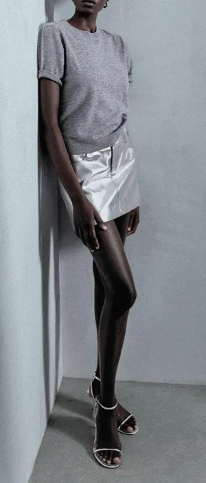 Silver mini skirt  thumbnail 1