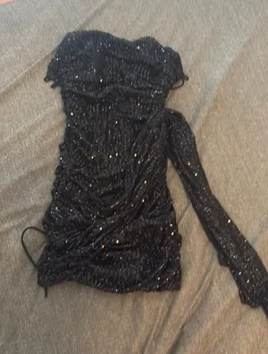 Lucy in the Sky Black Sequin Tie Back Mini Dress thumbnail 1