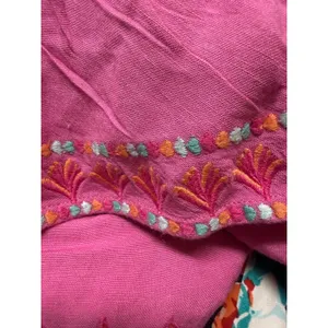 Vineyard Vines Pink Linen Blend Embroidered Strapless Ruffle Romper XXS thumbnail 6