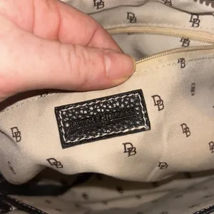 Vintage Dooney And Bourke Canvas And Leather Satchel Bag Two Front Buckle Pocket thumbnail 12