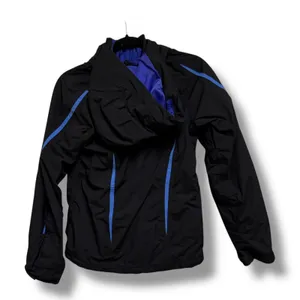 The North Face Womens XS Black‎ Blue Hooded Ski Shell Jacket Powder Skirt thumbnail 4
