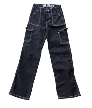 VIP Jeans Black Cargo Pants thumbnail 2