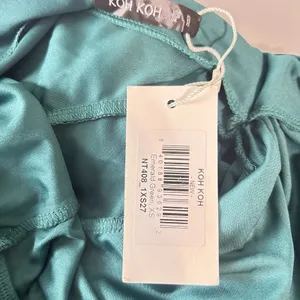 KOH KOH Emerald Green Split‎ Bell Sleeve V-Neck Maxi Dress NT408 Womens XS NWT thumbnail 5