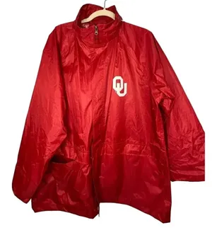 G III Sports Carl Banks OU Hooded Raincoat Size Medium Oklahoma Sooners Crimson thumbnail 1