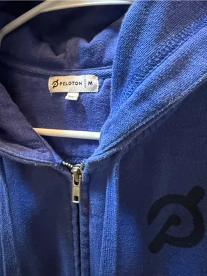 Peloton Blue Zip-Up Hoodie with Hood size M thumbnail 3
