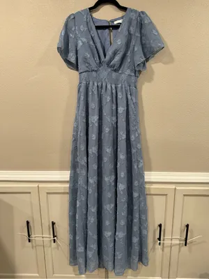 Baltic Born Smocked Waist Blue Floral Maxi Dress thumbnail 2