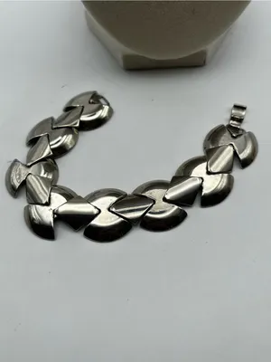 ✨ Bold Chunky Silver Tone Necklace & Bracelet Set ✨ thumbnail 2