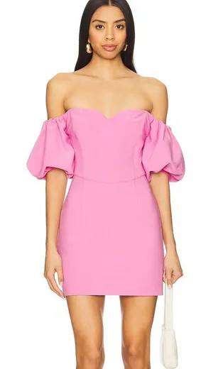 ELLIATT Gia Off the Shoulder Mini Dress in Sugarpink thumbnail 1