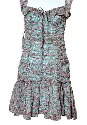 Anthropologie ASTR Dress‎ Ruffle Sleeves & Hem Floral Fitted Women Size XL thumbnail 1