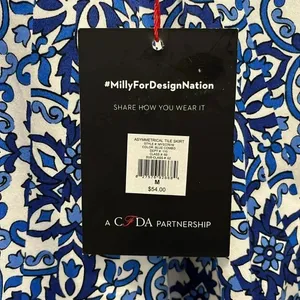 New Milly for Design‎ Nation floral skirt blue white unlined side zipper medium thumbnail 9