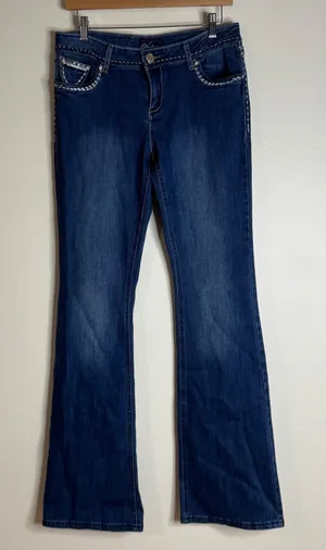 Virgin Only Women's Embellished Bootcut Jeans Dark Wash Size 9/30 western rodeo thumbnail 1