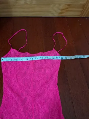 Skims Hot Pink Lace Maxi Slip Dress Size Small thumbnail 5